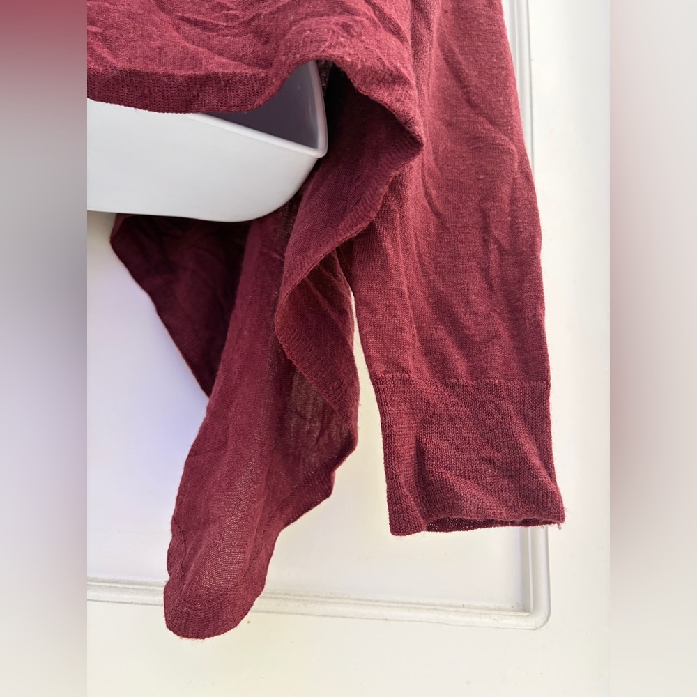 Eileen Fisher Asymmetrical Knit Sweater - Deep Burgundy - Picture 8 of 8